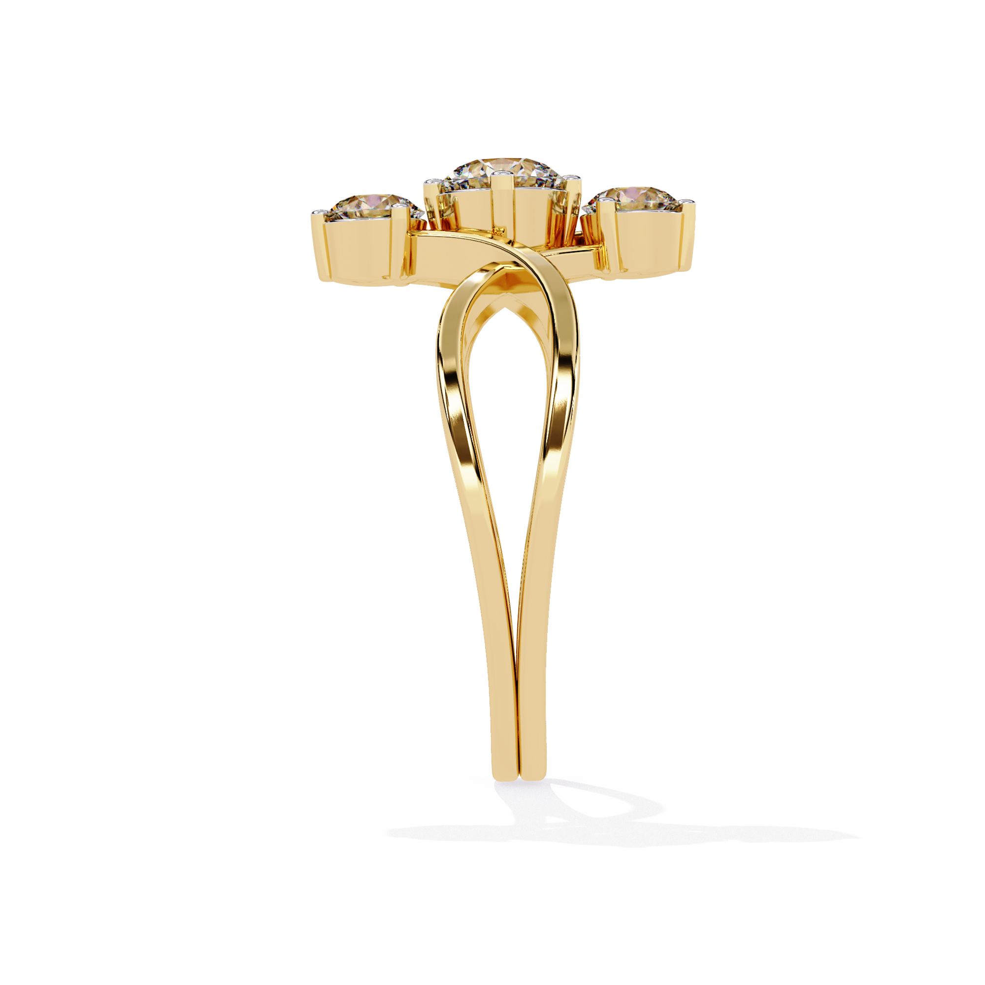 Solitairekart – 0.65 CT Lab Grown Diamond Infinity Twist Ring | 14K Yellow Gold